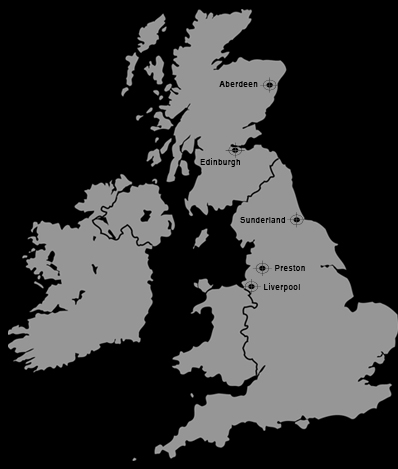 The Ultimnate 3 UK Tour Map